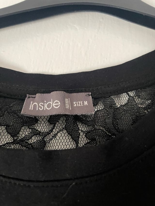 Camiseta Inside Negra Talla M Encaje
