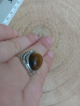 Anello Acciaio Occhio di Tigre