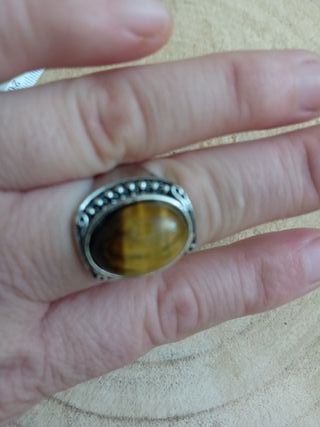 Anello Acciaio Occhio di Tigre
