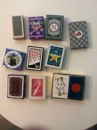 Lotto 10 Mazzi Carte da Gioco Italiane e Fumetti