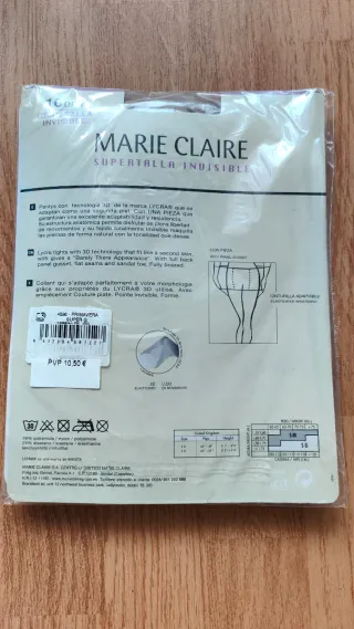 Panty 10 deniers Marie Claire Talla XL Beige