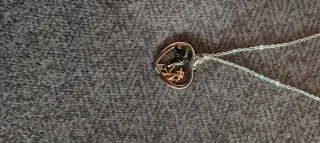 Collar Plata Corazón Verde