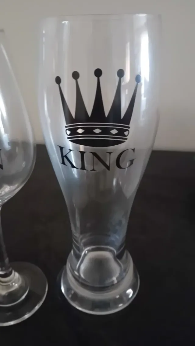 Set 2 Calici Birra Queen & King