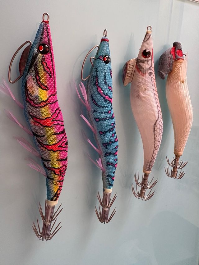 4 señuelos pesca calamar sepia pulpo