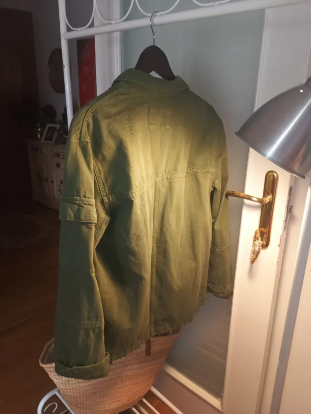 Chaqueta verde entretiempo mujer
