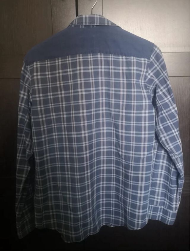 Camisa Sfera cuadros azul y gris