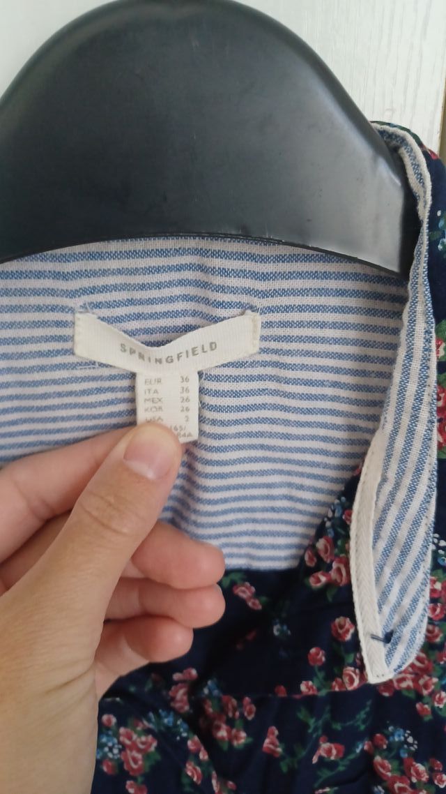Camisa Springfield flores azul marino Talla S
