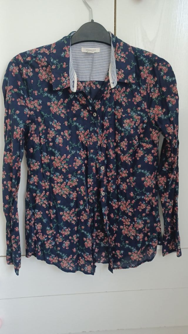 Camisa Springfield flores azul marino Talla S