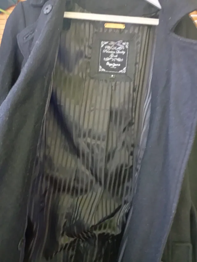 Abrigo largo negro mujer