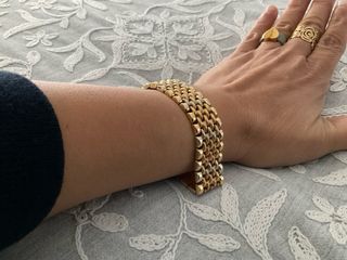 Pulsera esclava oro 18kt amarillo y rosa  (remato)