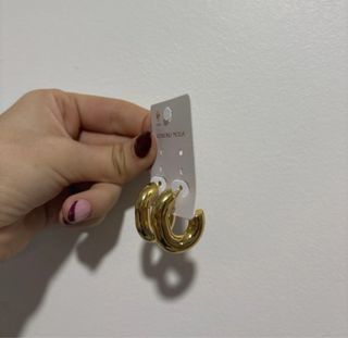 Pendientes Aro Dorados KSK acero inoxidable 2x5