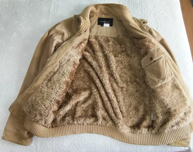 Cazadora pana y pelo beige