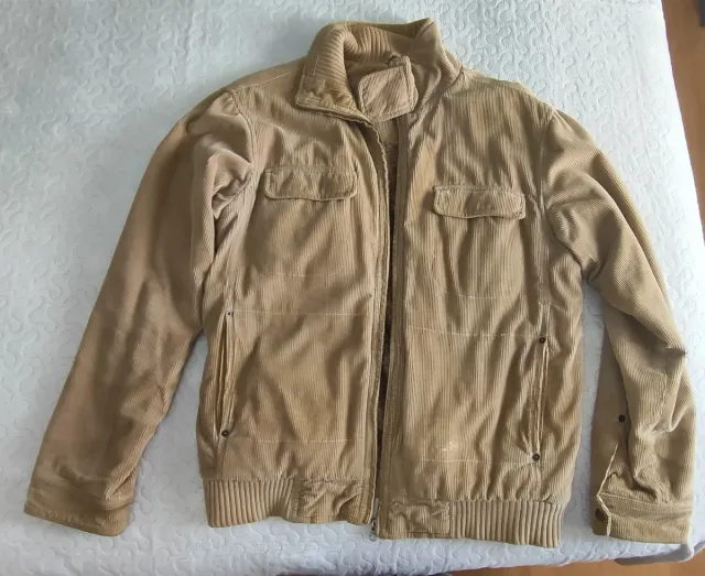 Cazadora pana y pelo beige