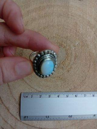 Anello Opale Bianco rosso blu Regolabile