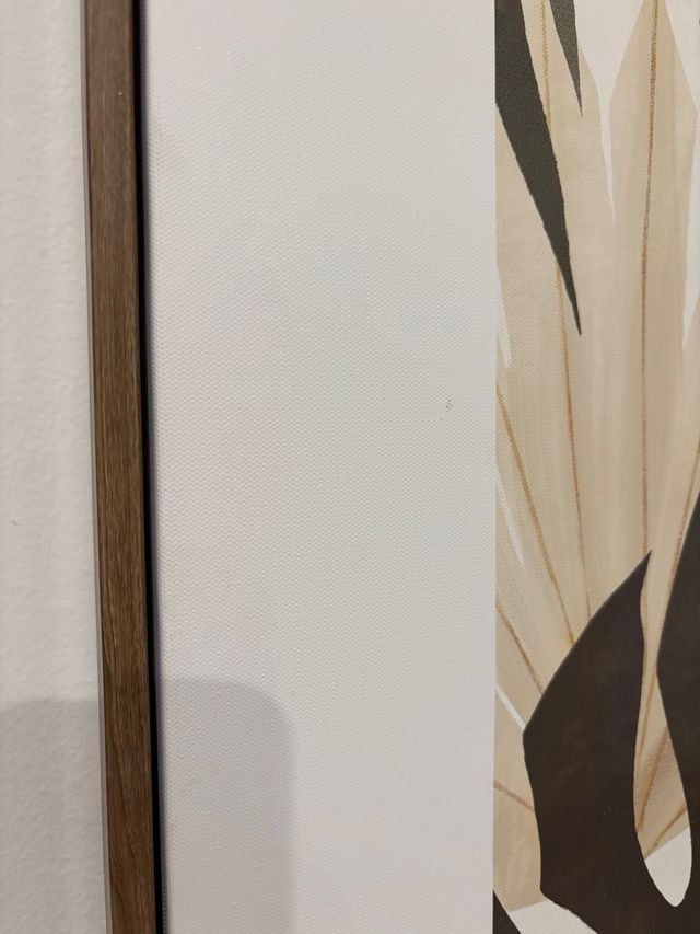 Cuadro floral acuarela con marco madera