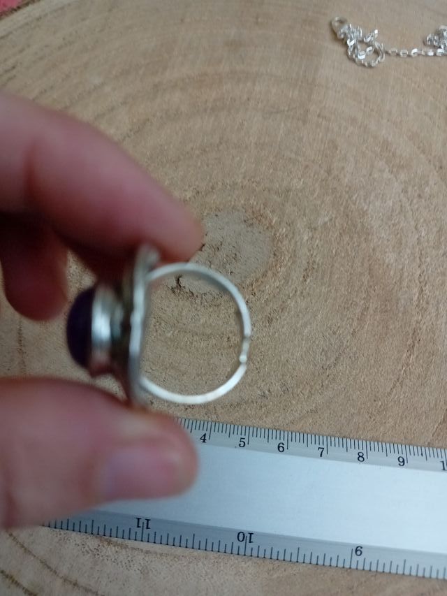 Anello Pietra Ametista Regolabile Argento