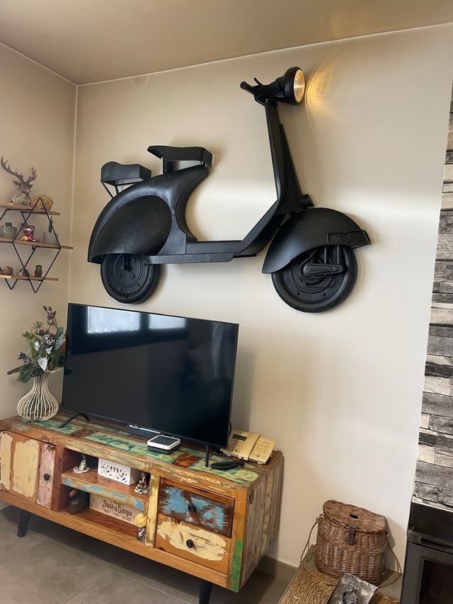 Decoración Pared Vespa Negra Metal