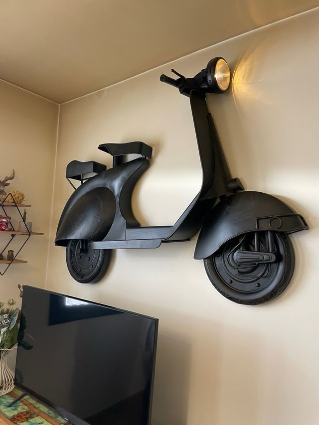 Decoración Pared Vespa Negra Metal