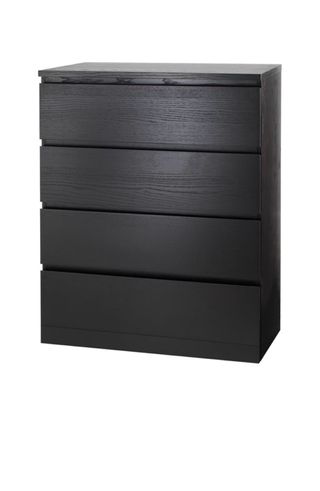 Cassettiera Ikea con 4 cassetti in legno nero