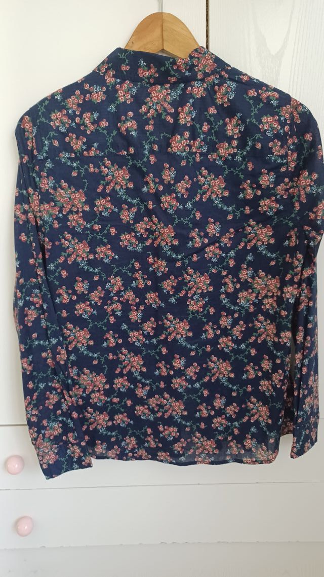 Camisa Springfield Azul Floral Manga Larga Talla M