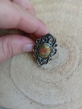 Anello pietra unakite
