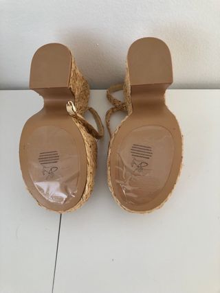 Sandalias Mango Rafia Beige