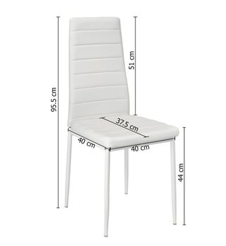 Juego de 4 Sillas Blancas Metálicas
