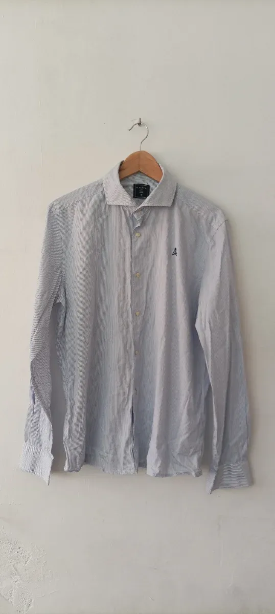 Camisa Scalpers Rayas Azul y Blanco