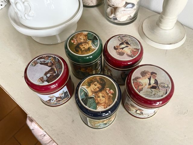 Lotto 5 barattoli da collezione vintage