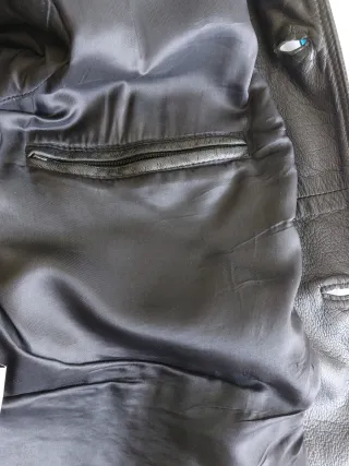 Chaqueta Piel Negra Vintage Hombre Talla L