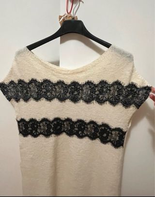 Vestito Liu Jo beige con pizzo nero