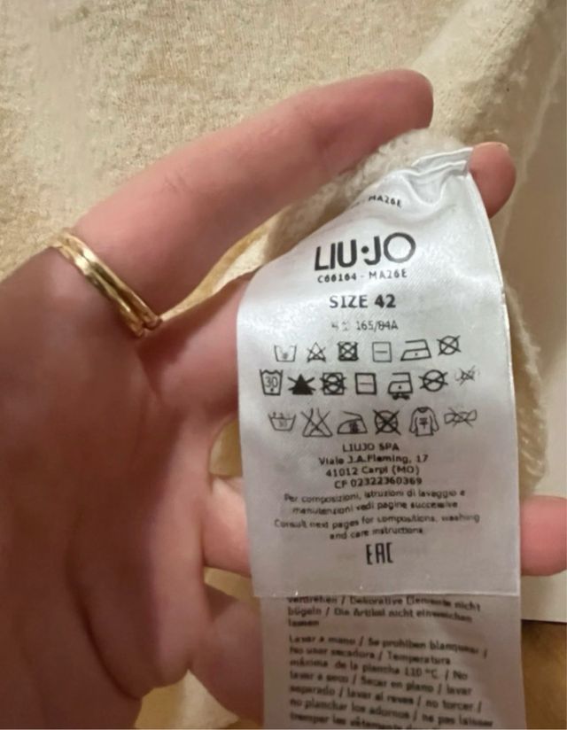 Vestito Liu Jo beige con pizzo nero