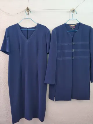 Conjunto Vestido y Chaqueta Azul