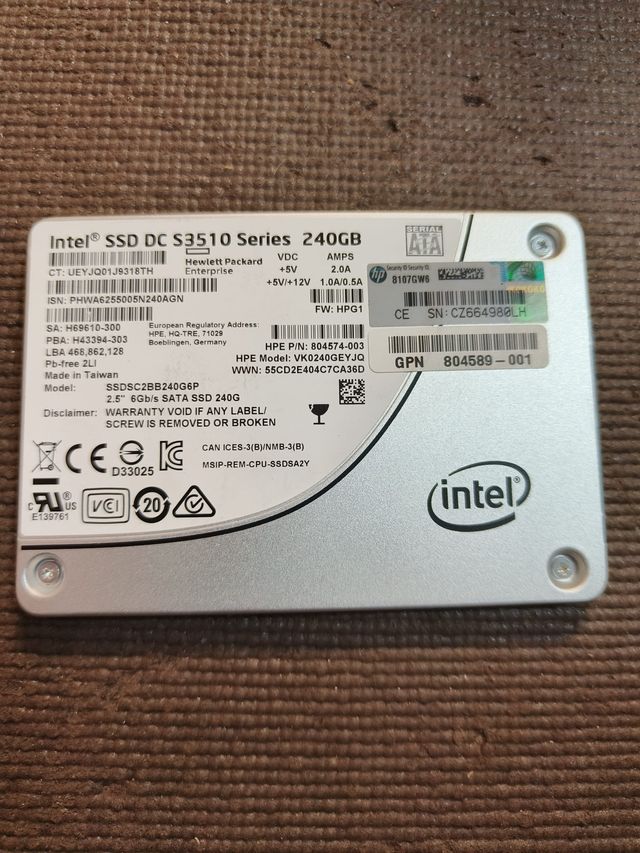SSD Intel HP DC S3510 240GB SATA