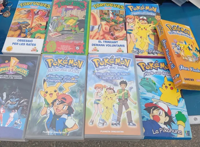 Lote 9 Películas VHS Tortugas Ninja y Pokémon