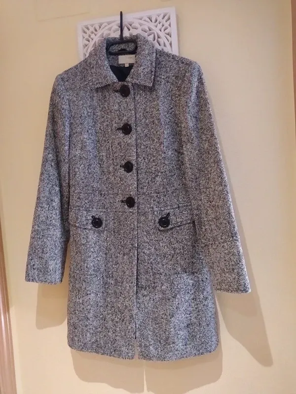 Abrigo tweed gris y negro
