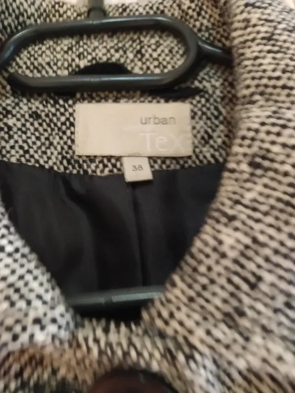 Abrigo tweed gris y negro