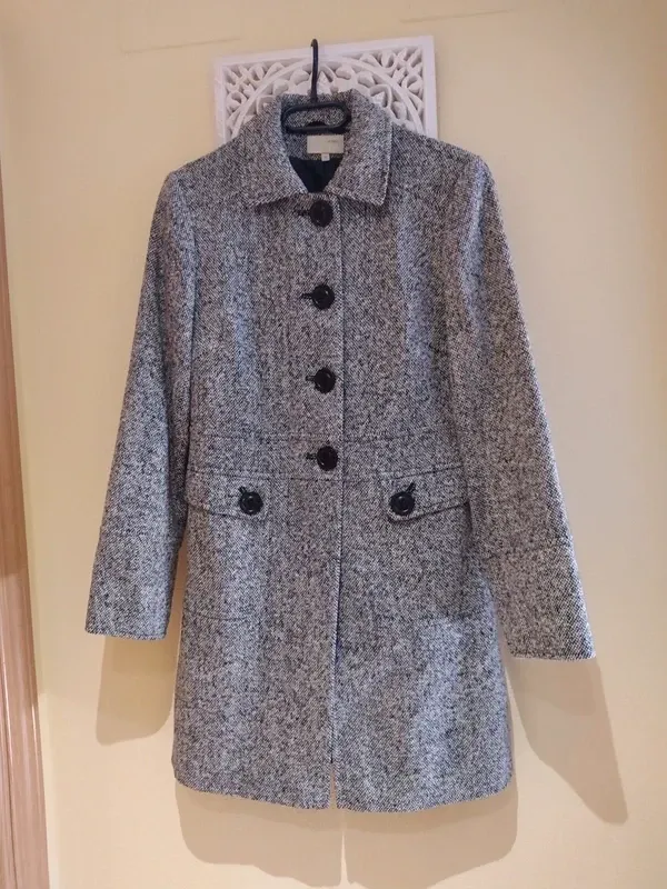 Abrigo tweed gris y negro