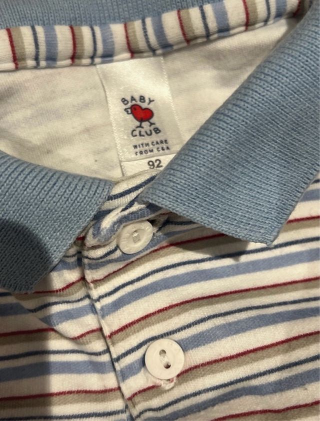 Body C&A rayas azules 92cm