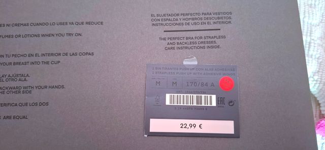 Sujetador Oysho sin tirantes push up beige