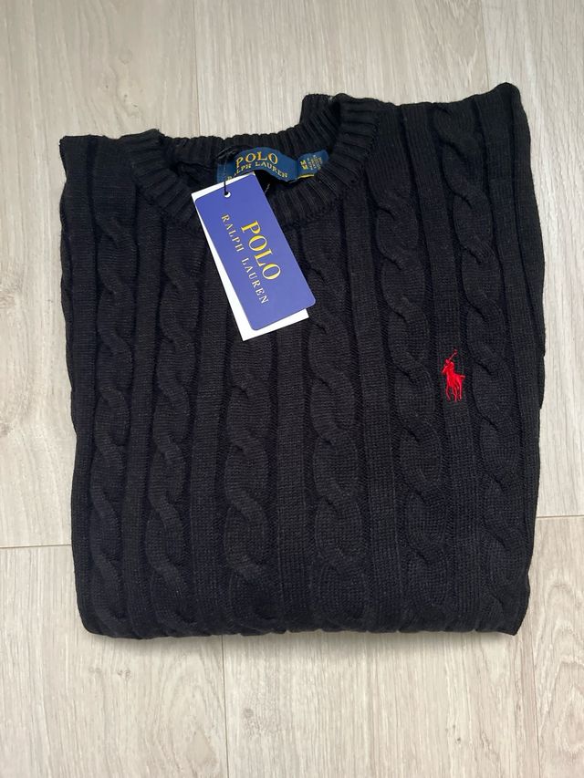 Jersey Polo Ralph Lauren Negro Cable Knit