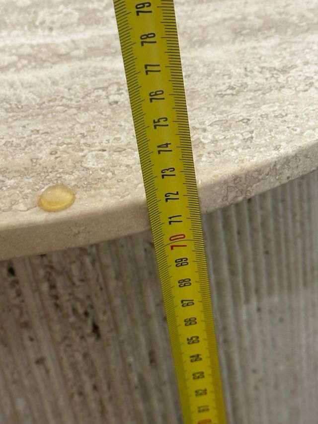 Mesa auxiliar mármol y cristal