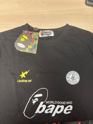 Camiseta Bape Negra Nueva con Etiquetas