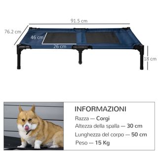 Brandina Rialzata per Cani Tessuto Rete 600D