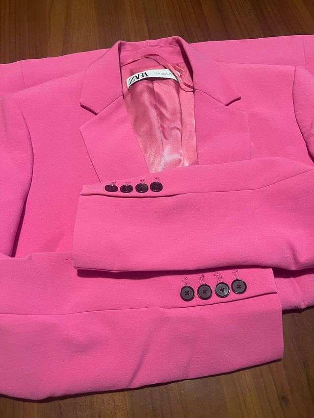 Blazer Zara Rosa Acceso Taglia M