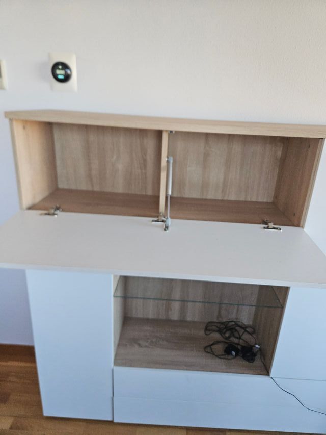 Mueble salón blanco y madera El Corte Inglés
