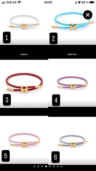 Pulsera Hermés Lila y Dorada