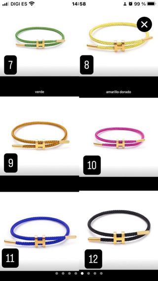 Pulsera Hermés Lila y Dorada