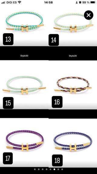 Pulsera Hermés Lila y Dorada