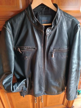 Chaqueta Cuero Easy Wear Negra Talla 48